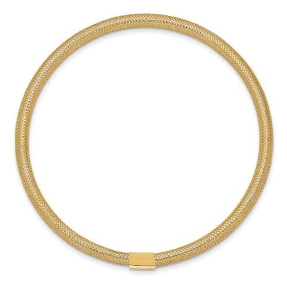 10K Italian Gold Stretch Mesh Bracelet - Picture 2 of 7